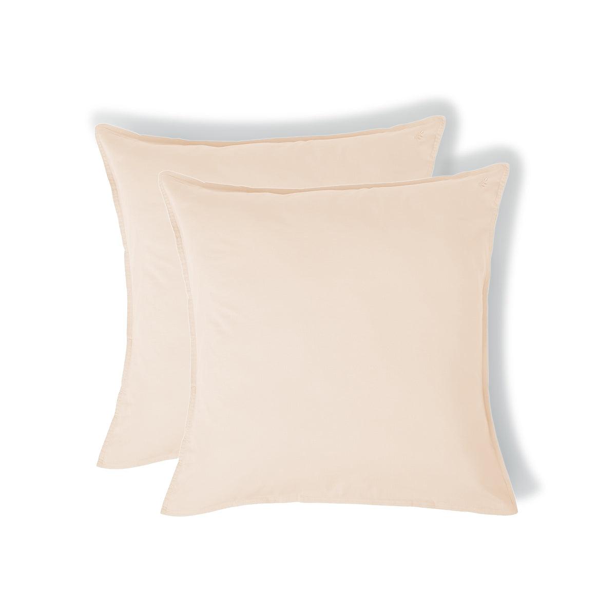 Taie d'oreiller brodée (x2) coton lavé rose LUNA - febronie.com