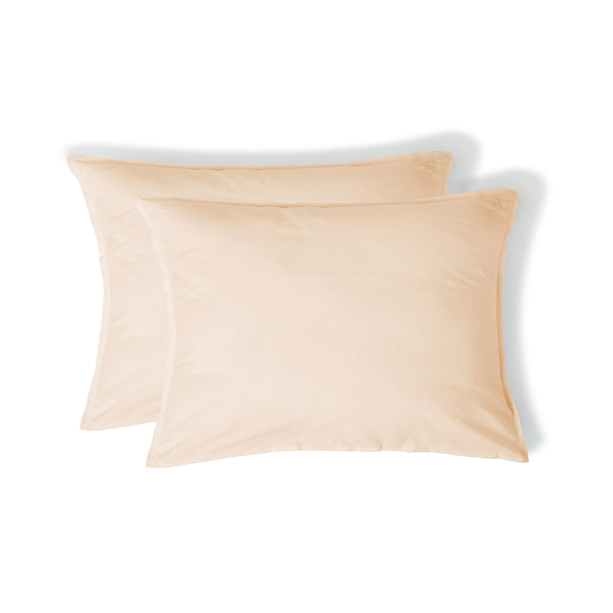 Set di 2 federe ricamate di cotone lavato rosa LUNA