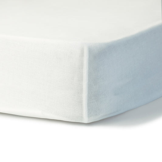 Drap housse percale de coton blanc NINA - febronie.com
