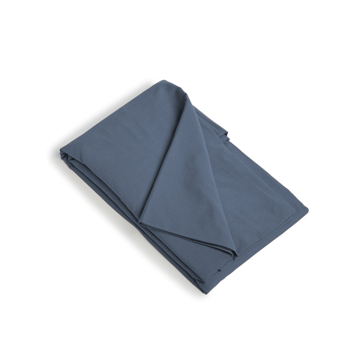 Lenzuolo con angoli in percalle di cotone blu denim NINA