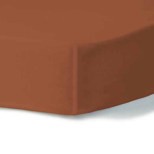 Drap housse percale de coton rouge toscane NINA - febronie.com