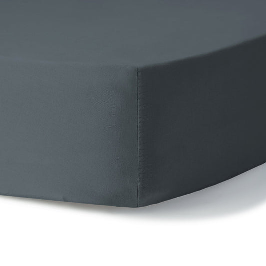 Drap housse coton lavé bleu orage LUNA - febronie.com