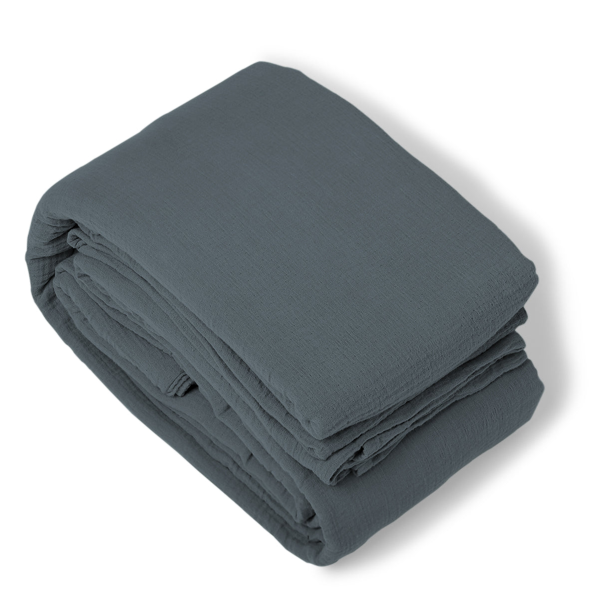 Housse de couette gaze de coton bleu orage CARLA febronie.com