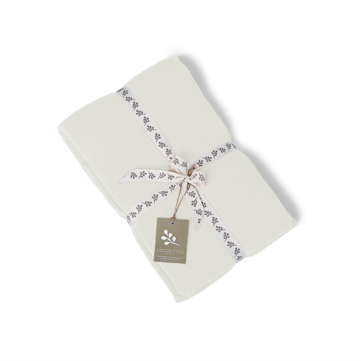 Parure de lit simple gaze de coton blanc CARLA