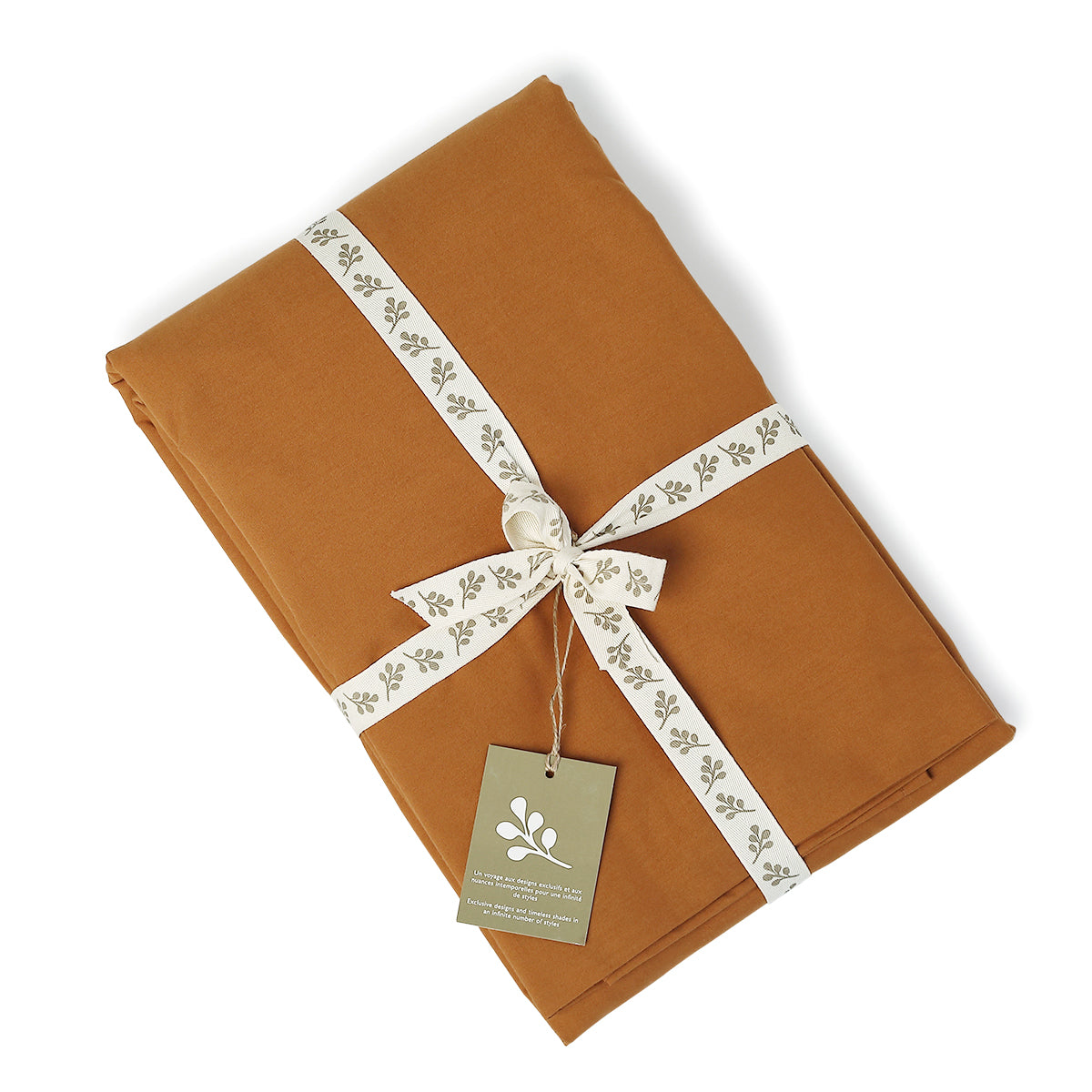 Duvet cover in cotton percale caramel NINA