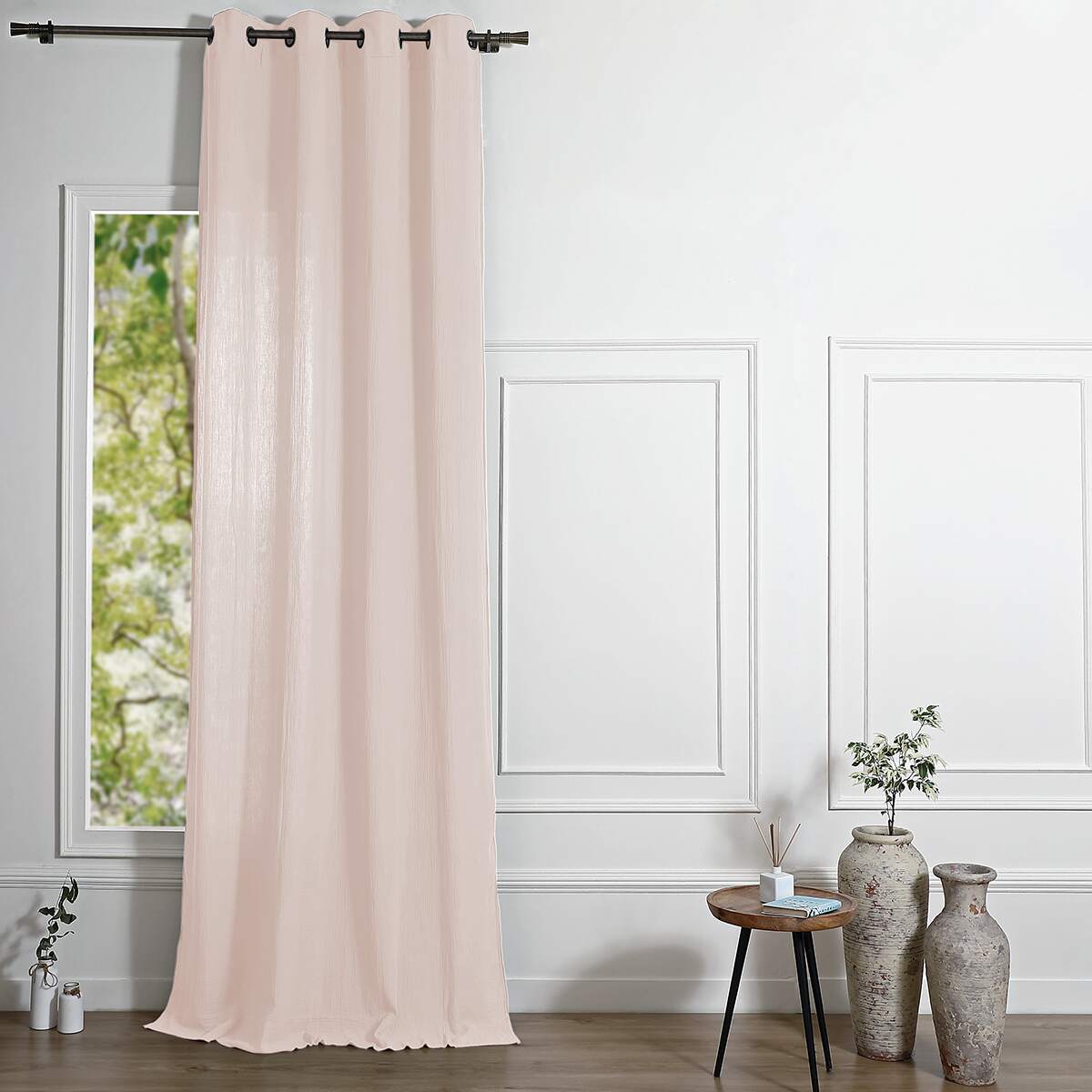 Eyelet curtain in cotton gauze 140x290 CARLA