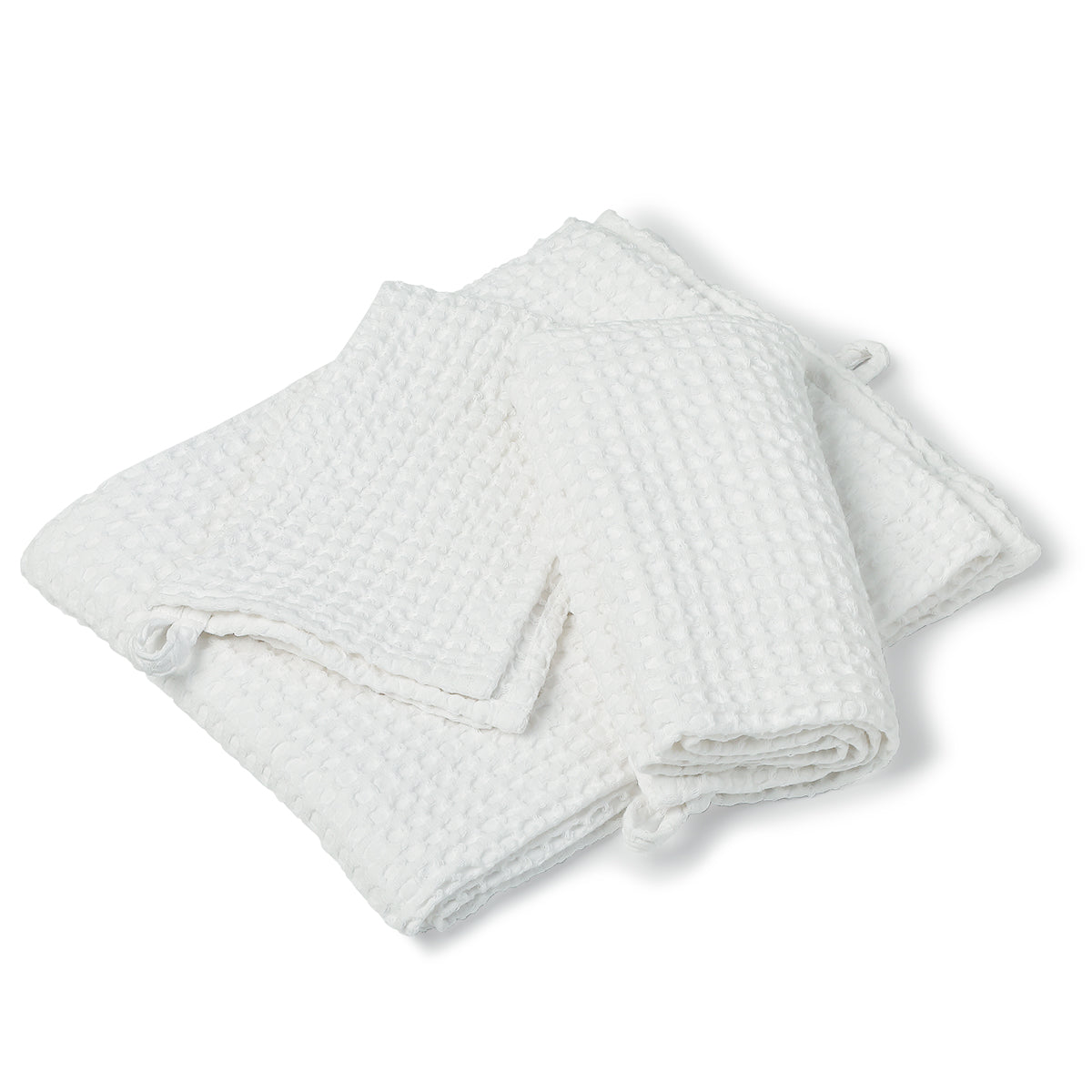 Bath towel set (x3) in waffle cotton 90x150+50x100+30x50 DARIA