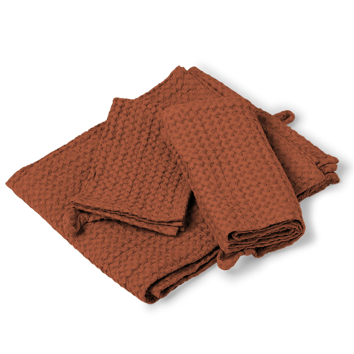 Bath towel set (x3) in waffle cotton 90x150+50x100+30x50 DARIA