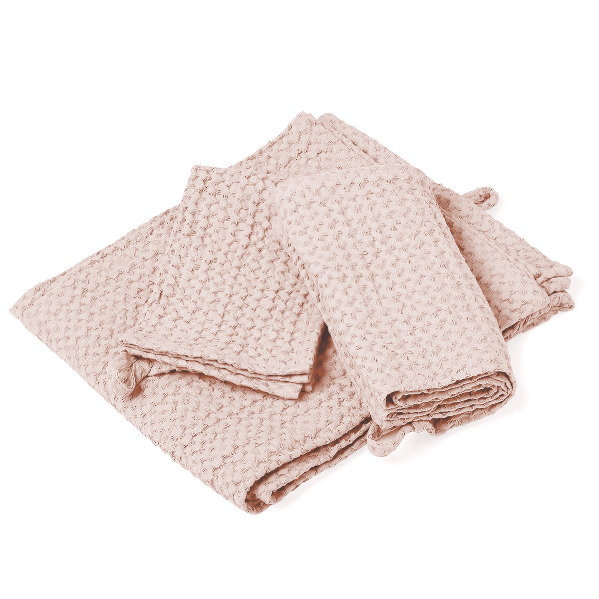 Bath towel set (x3) in waffle cotton 90x150+50x100+30x50 DARIA