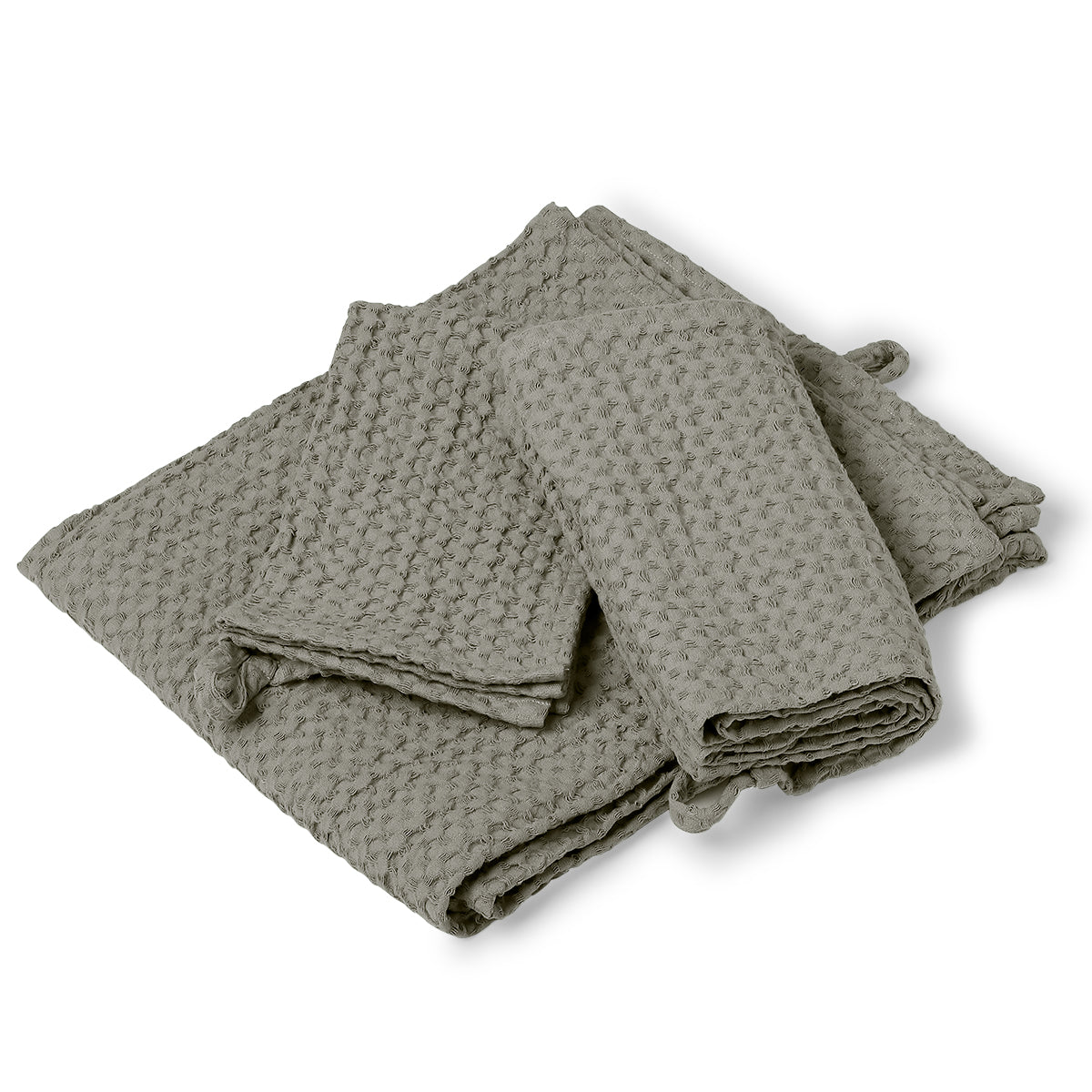 Bath towel set (x3) in waffle cotton 90x150+50x100+30x50 DARIA
