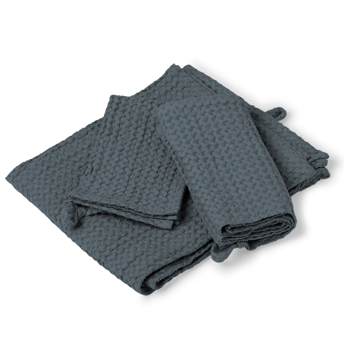 Serviette de bain (x3) coton gaufré 90x150+50x100+30x50 DARIA - febronie.com