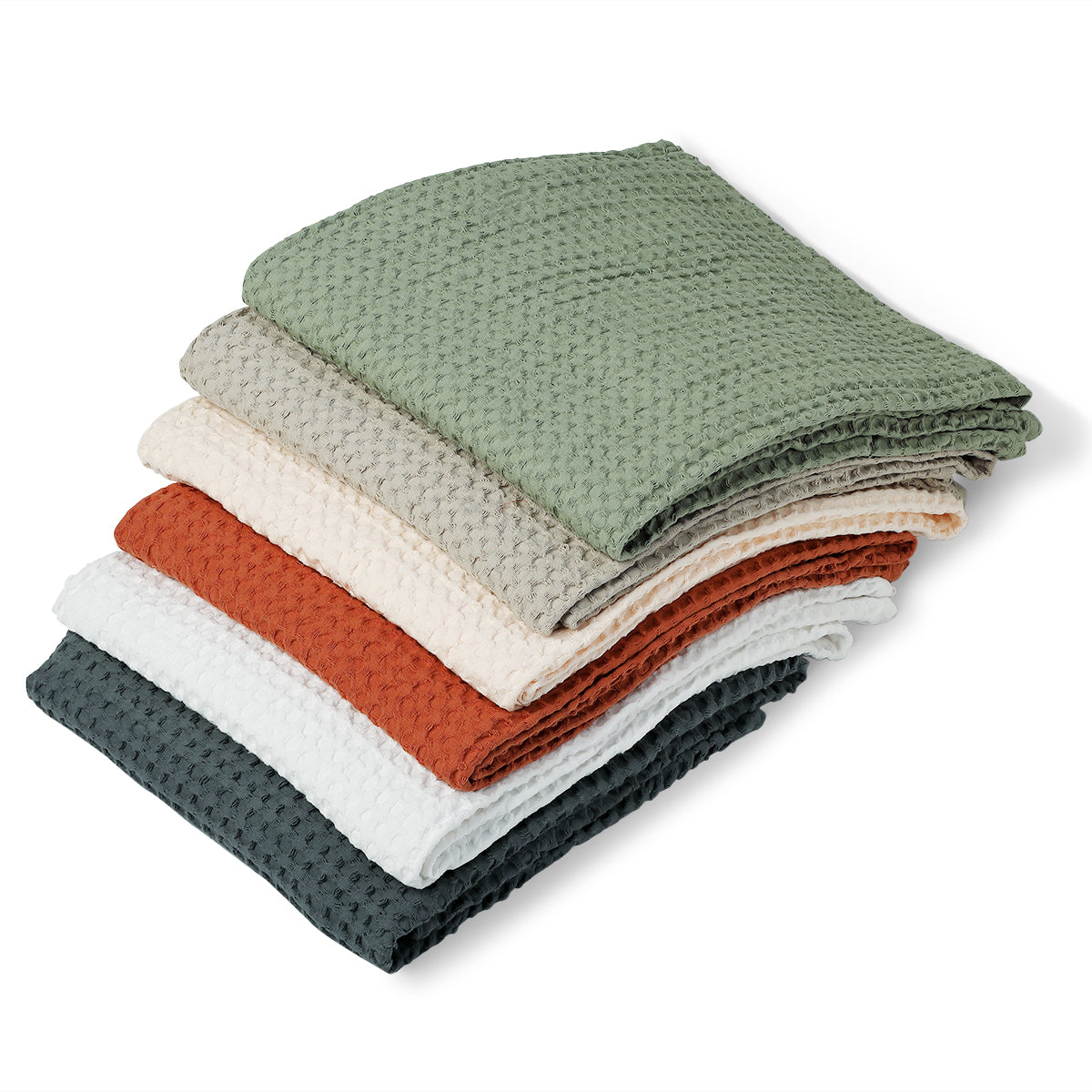 Bath towel set (x3) in waffle cotton 90x150+50x100+30x50 DARIA