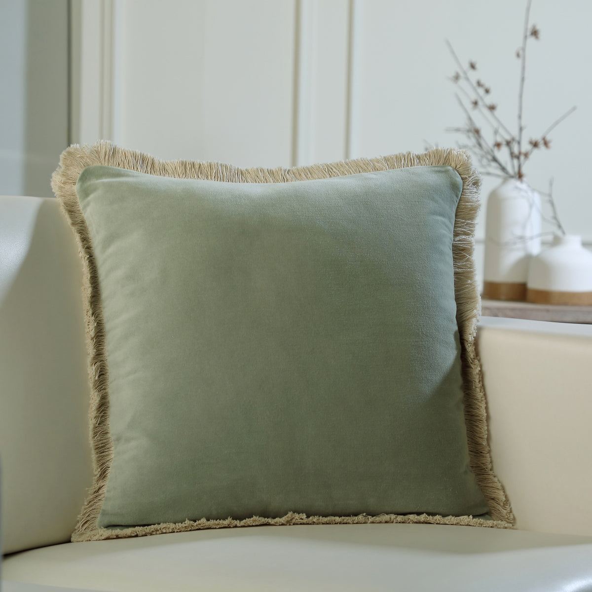 Housse de coussin velours de coton 50x50 RIVA