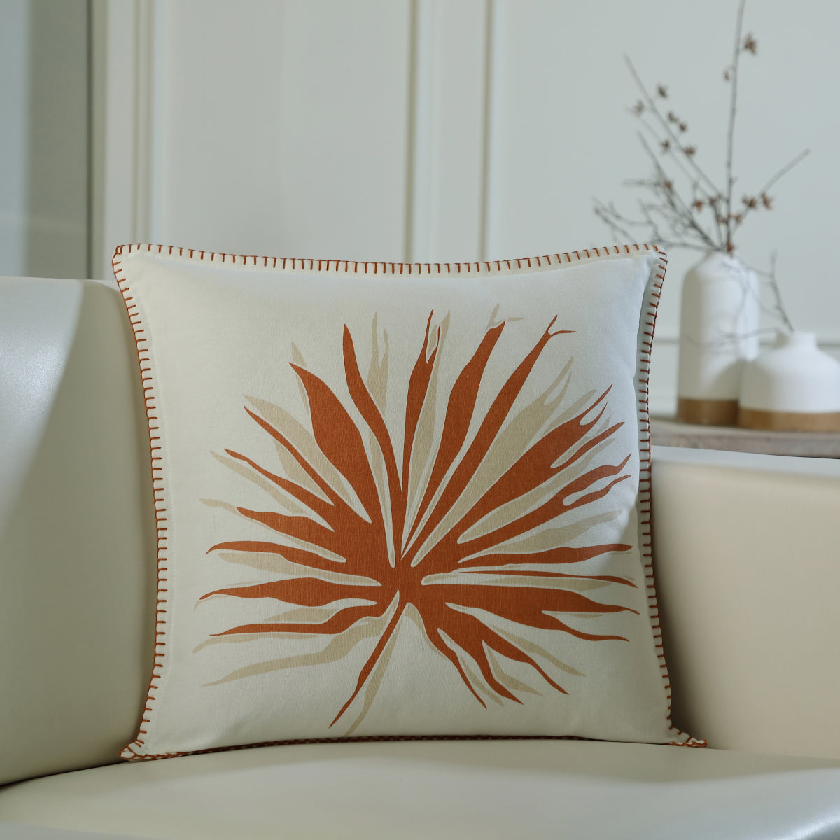Housse de coussin toile de coton 50x50 PALMA
