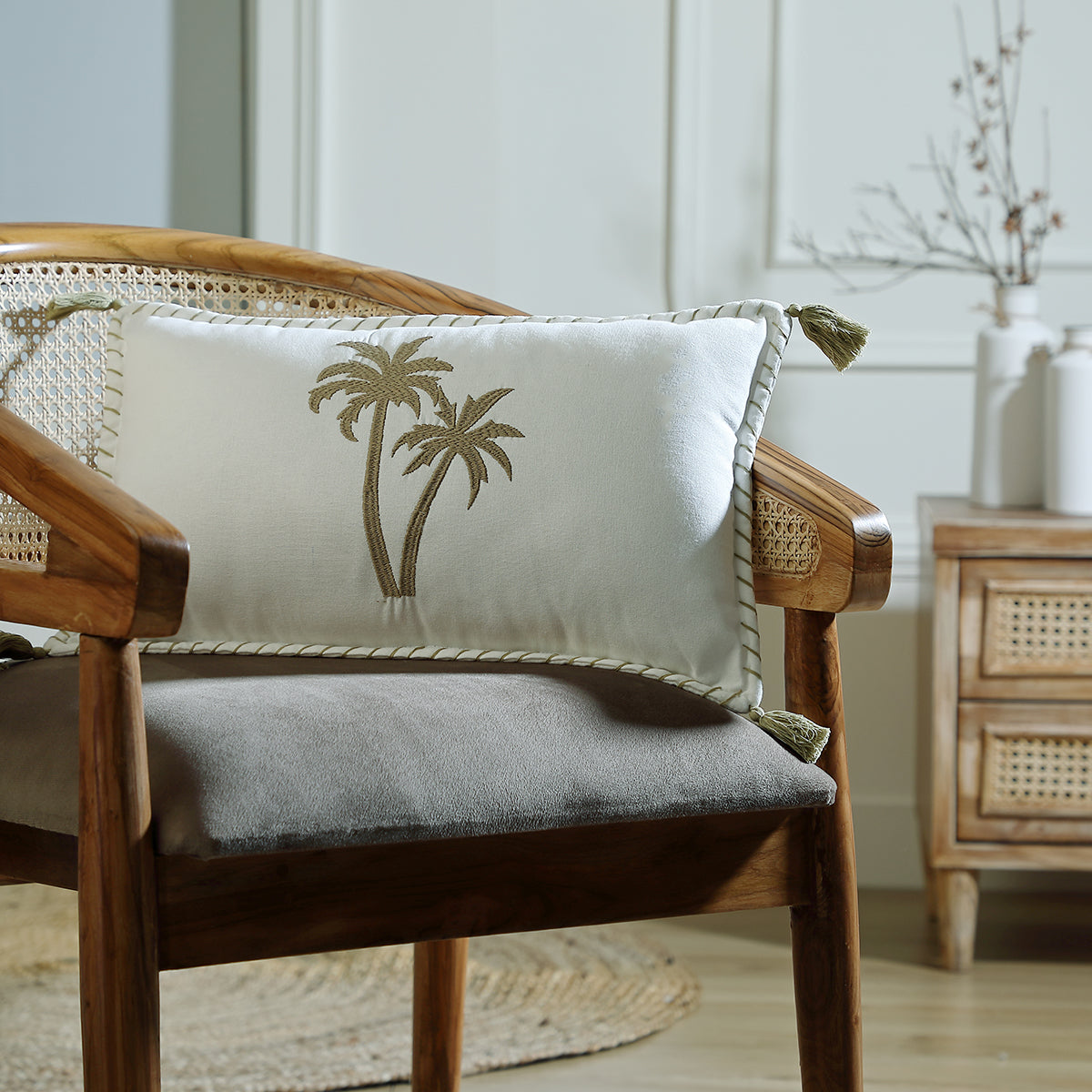 Housse de coussin toile de coton 50x30 OASIS febronie.com