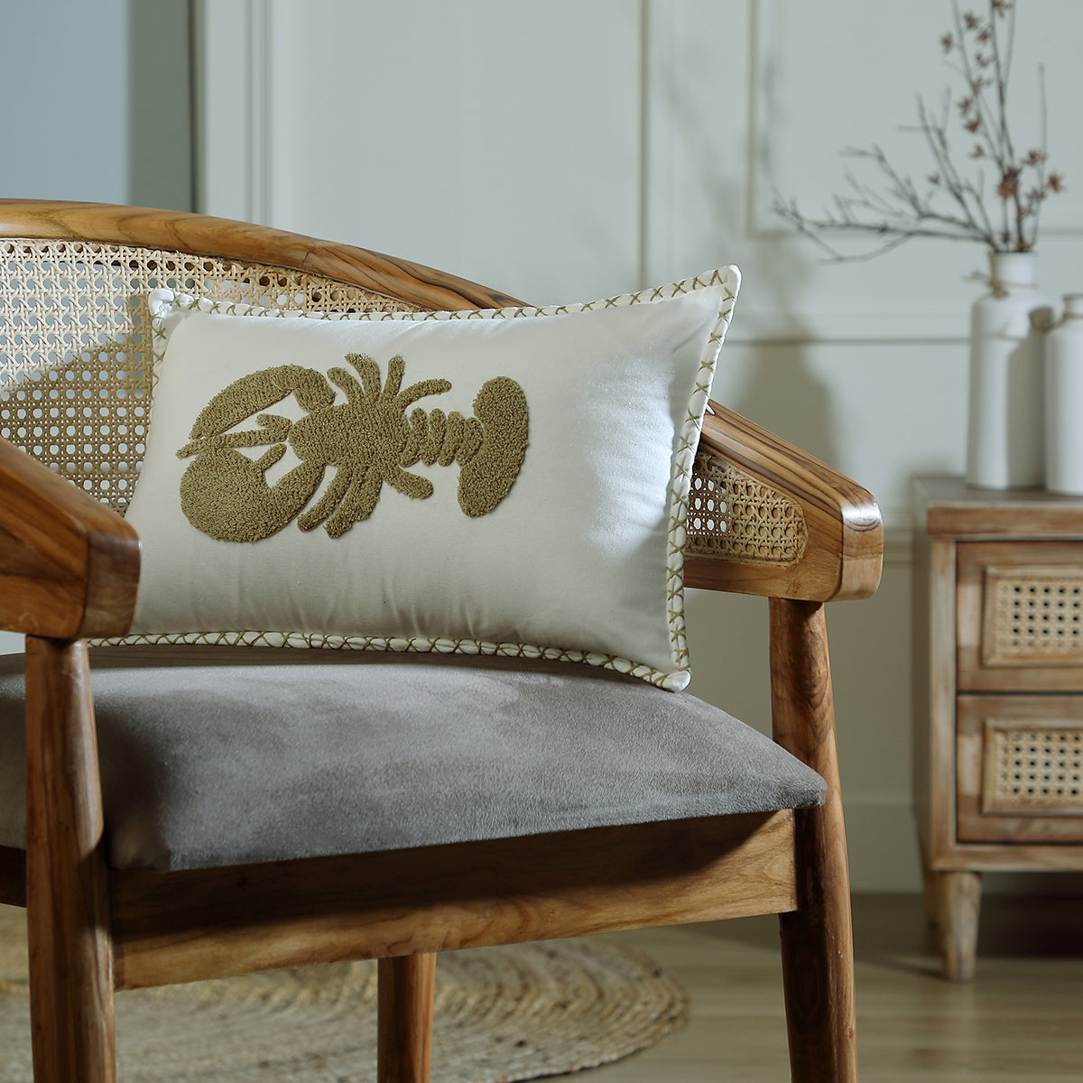 Fodera per cuscino in tela di cotone LOBSTER 50x30