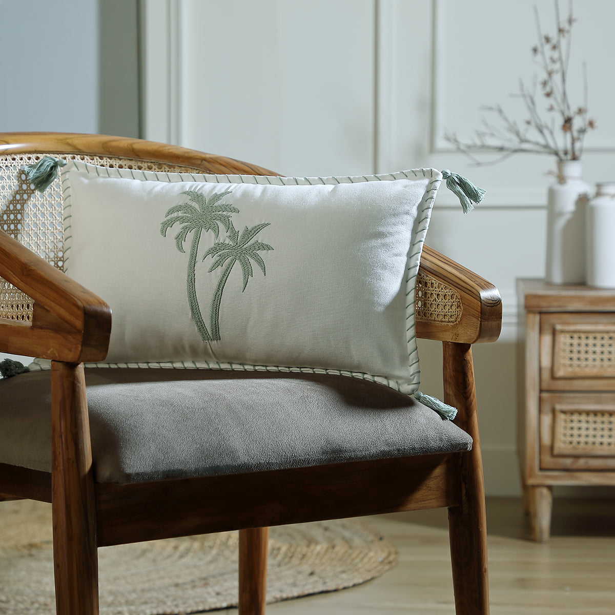 Cushion in cotton canvas 50X30 cm OASIS