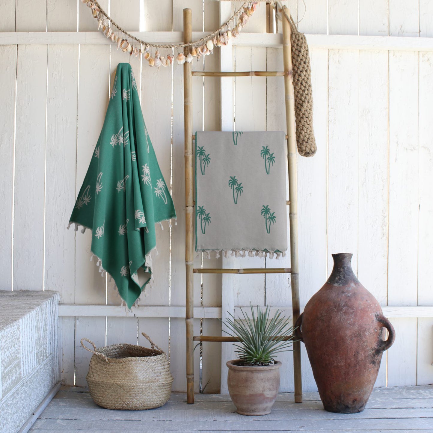 Fouta jacquard coton PALMIER 100X200