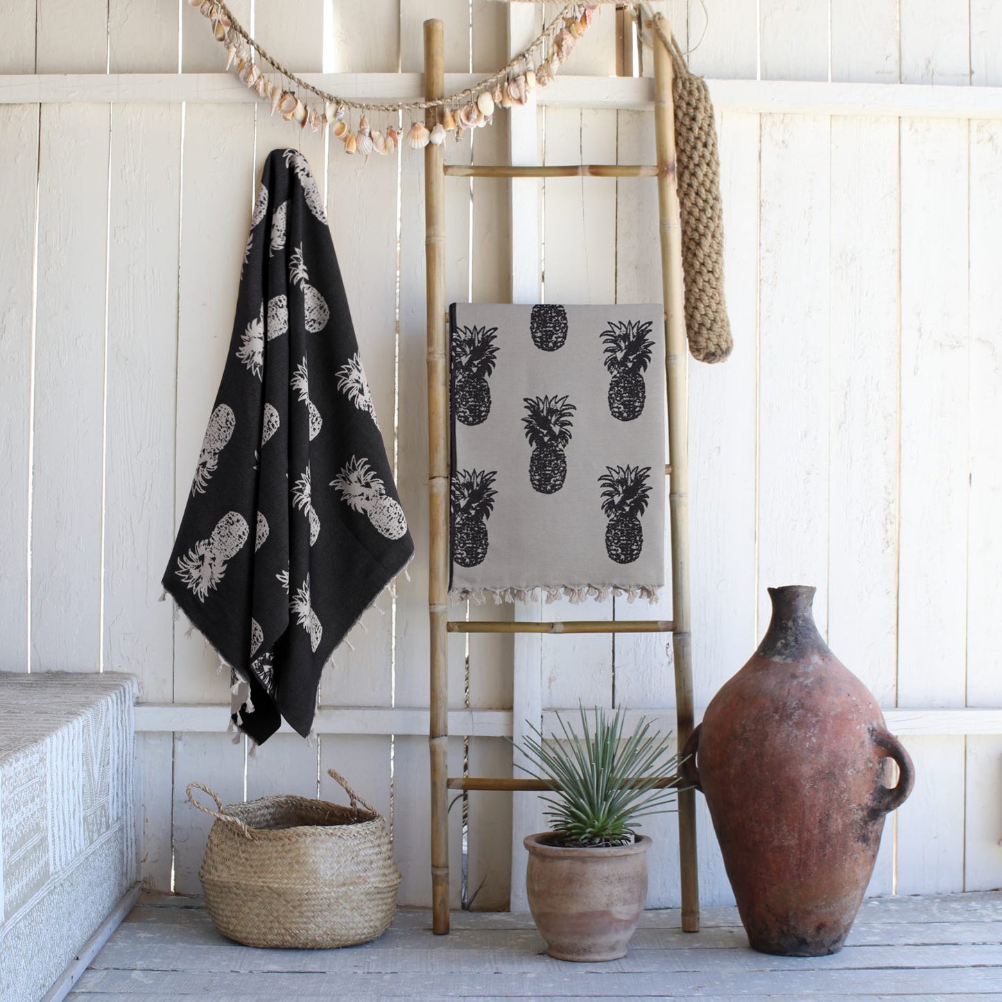 Fouta jacquard coton 100x200 ANANAS