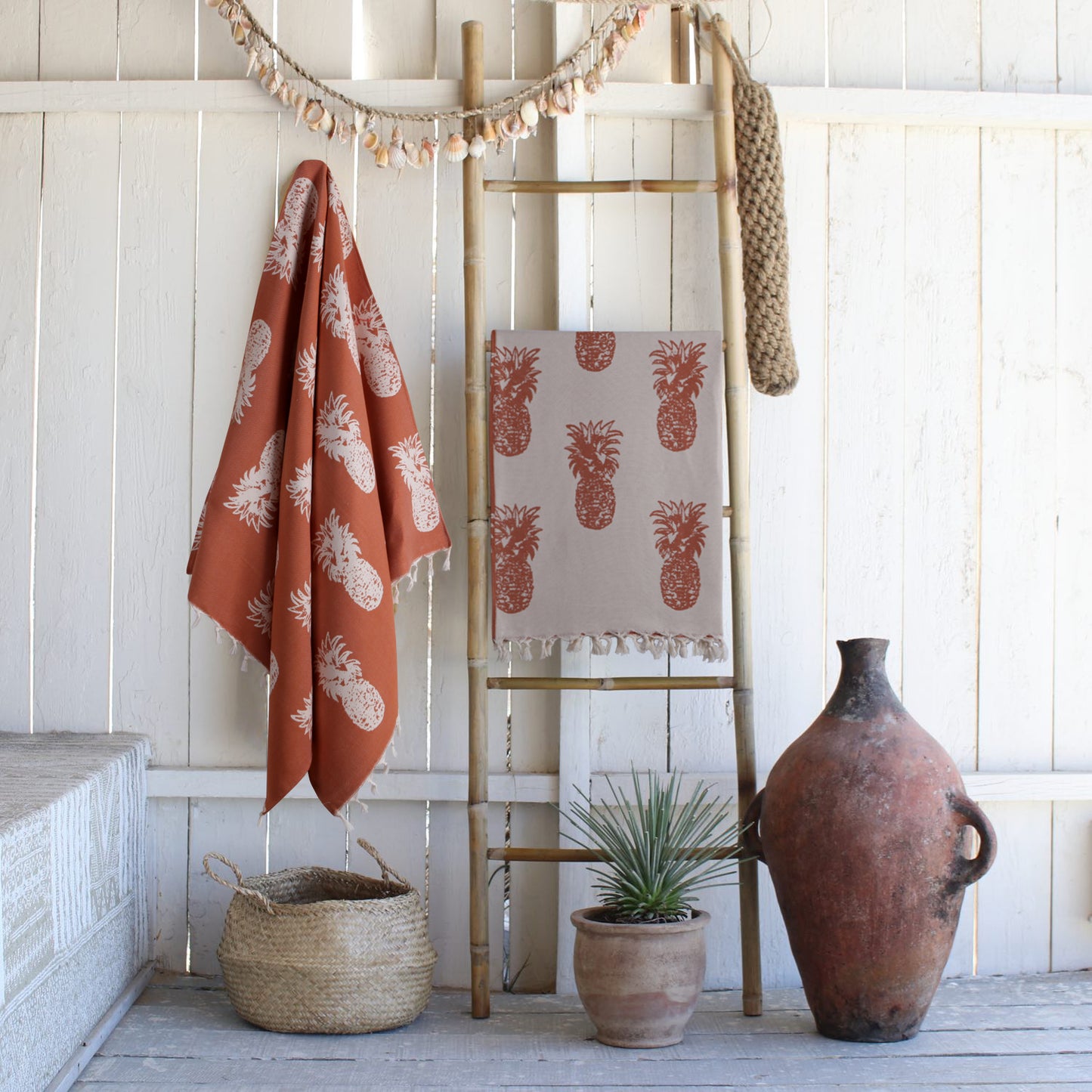 Fouta jacquard coton 100x200 ANANAS