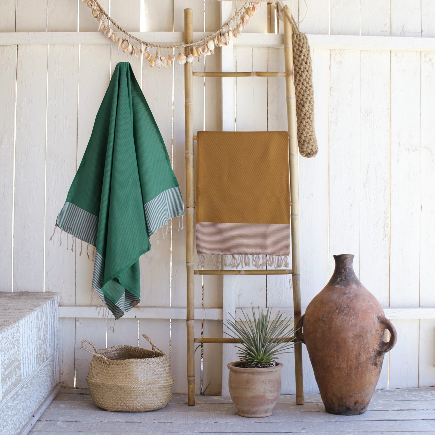 Fouta nid d'abeille coton 100x200 IBIZA