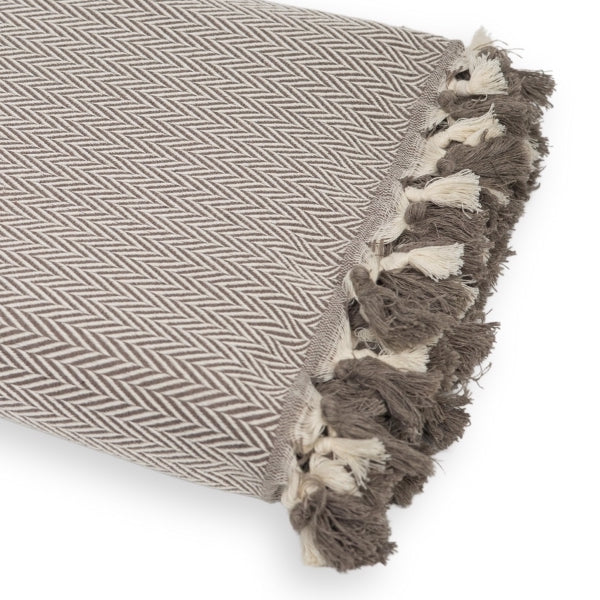Plaid in cotton taupe MEGEVE