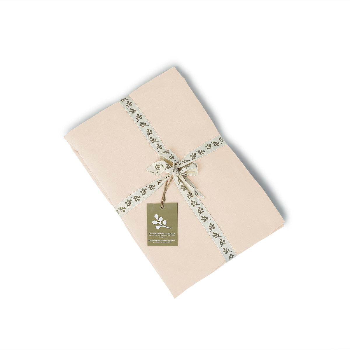 Parure + taie 80x80 coton lavé rose LUNA