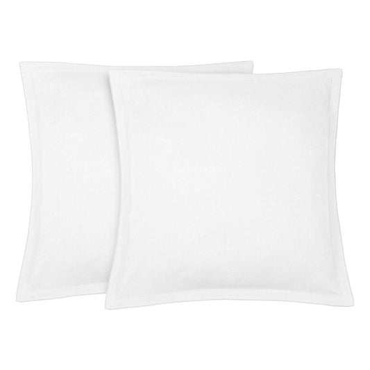 Taie d'oreiller (x2) lin lavé blanc HORTENSIA - febronie.com
