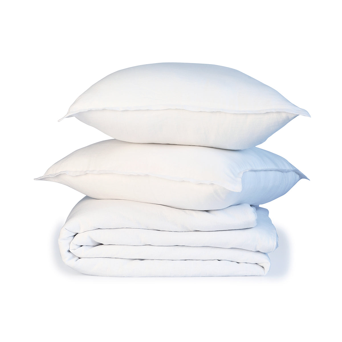 Bedding set in washed linen white CAMILLE