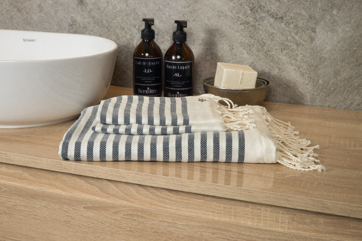 Foutas de bain (1+2) coton 100x200+2(40x60) HOSSEGOR