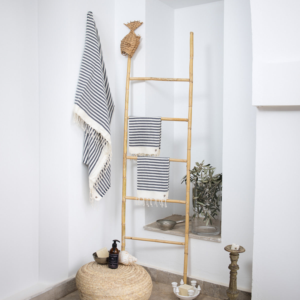 Foutas de bain (1+2) coton 100x200+2(40x60) HOSSEGOR