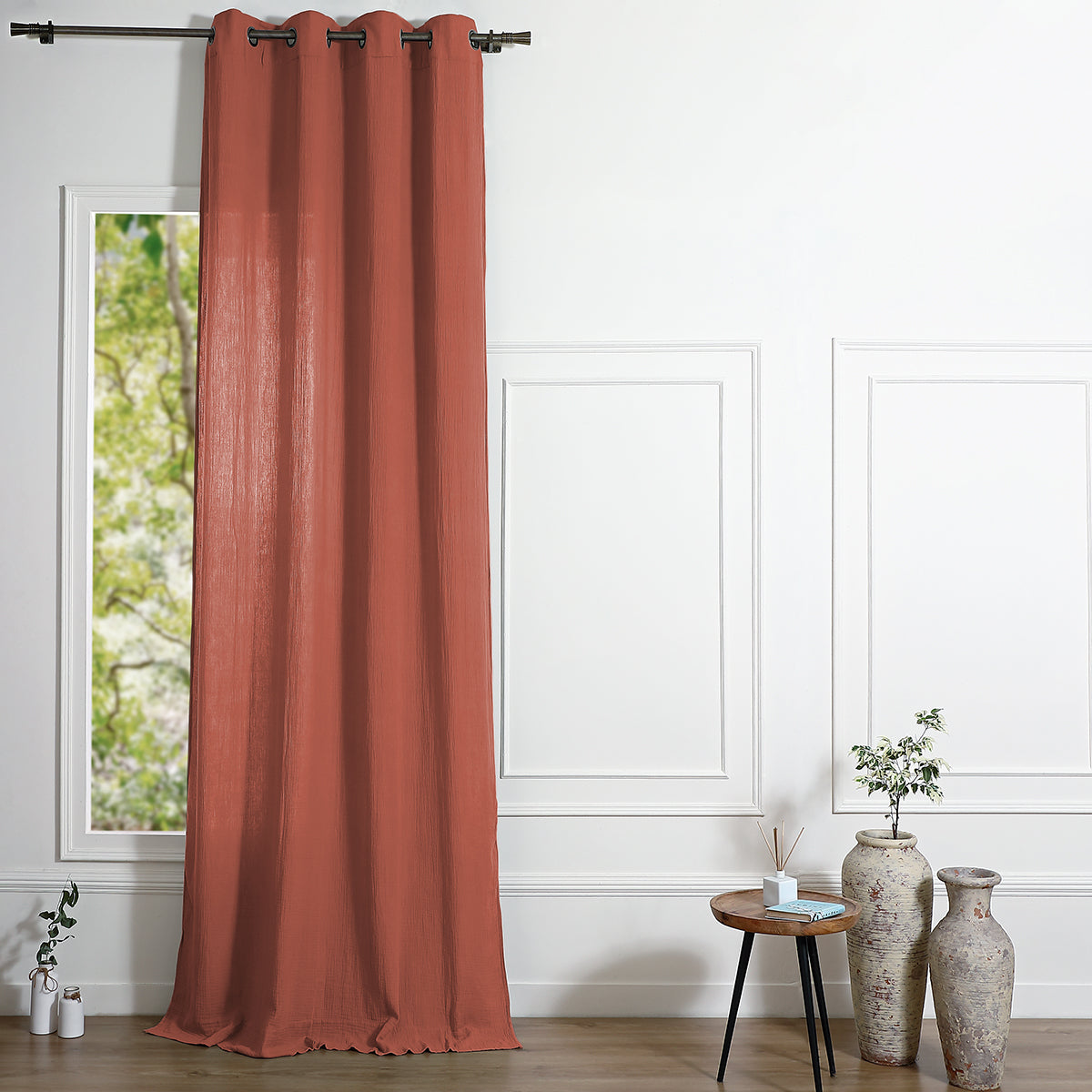 Eyelet curtain in cotton gauze CARLA 140x240