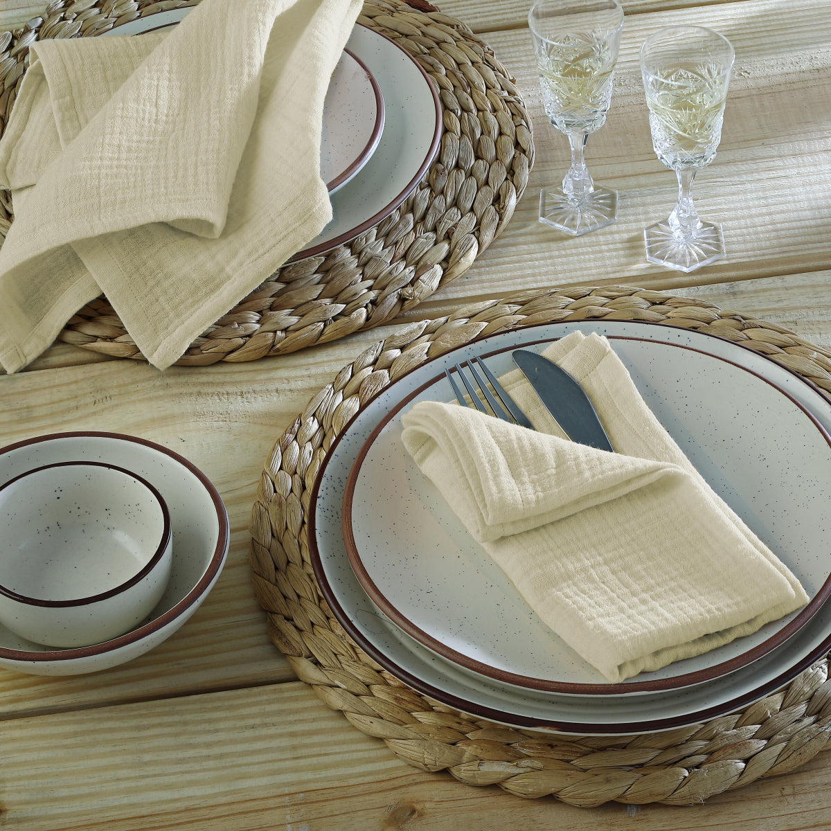 Serviette de table (x4) gaze de coton 40x40 CARLA