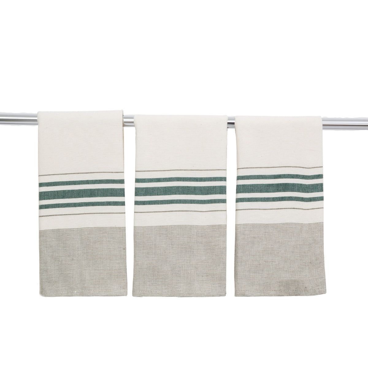 Torchon (X3) coton 45x70 LOUISE - vert