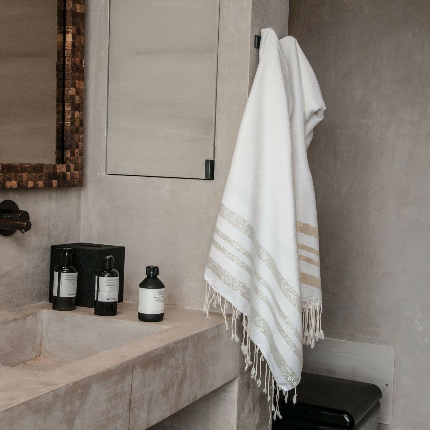 Fouta nid d'abeille coton 100x200 HAMPTONS
