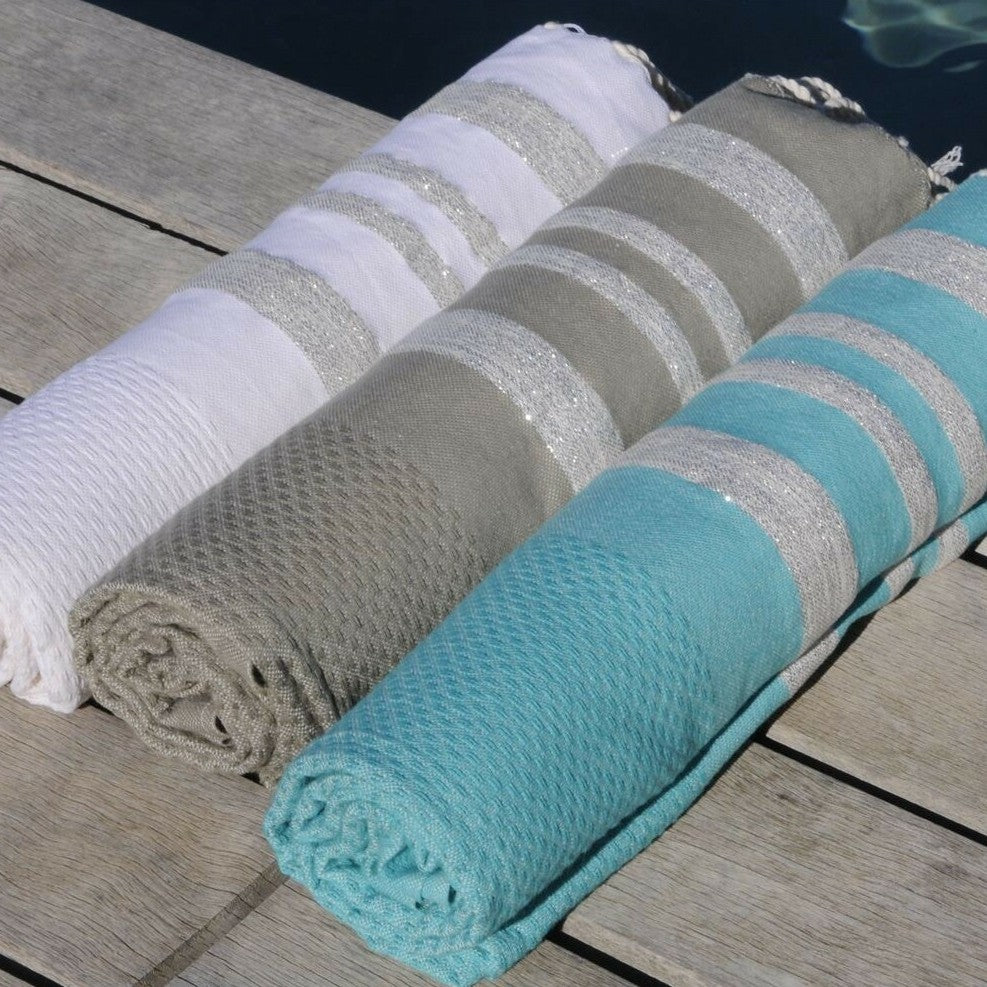 Fouta nid d'abeille coton 100x200 HAMPTONS