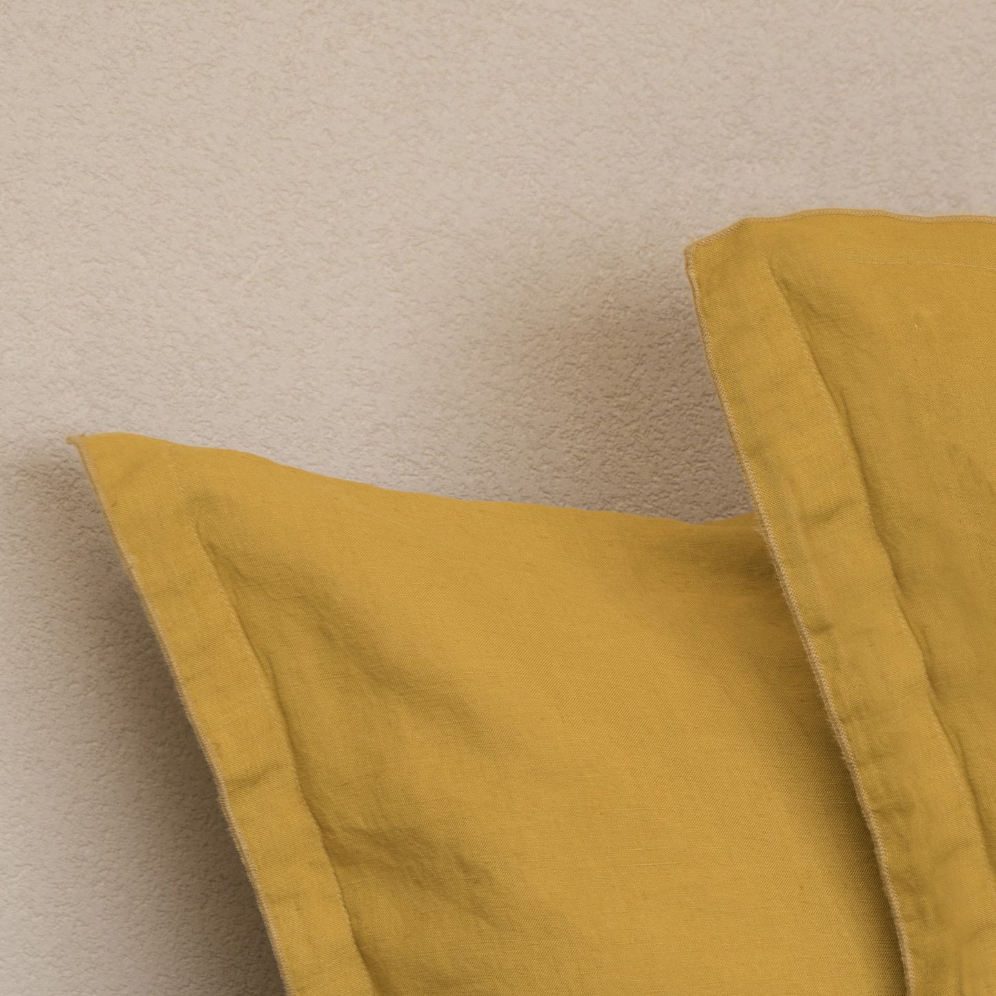 Completo + federe 65x65 lino lavato giallo senape HORTENSE
