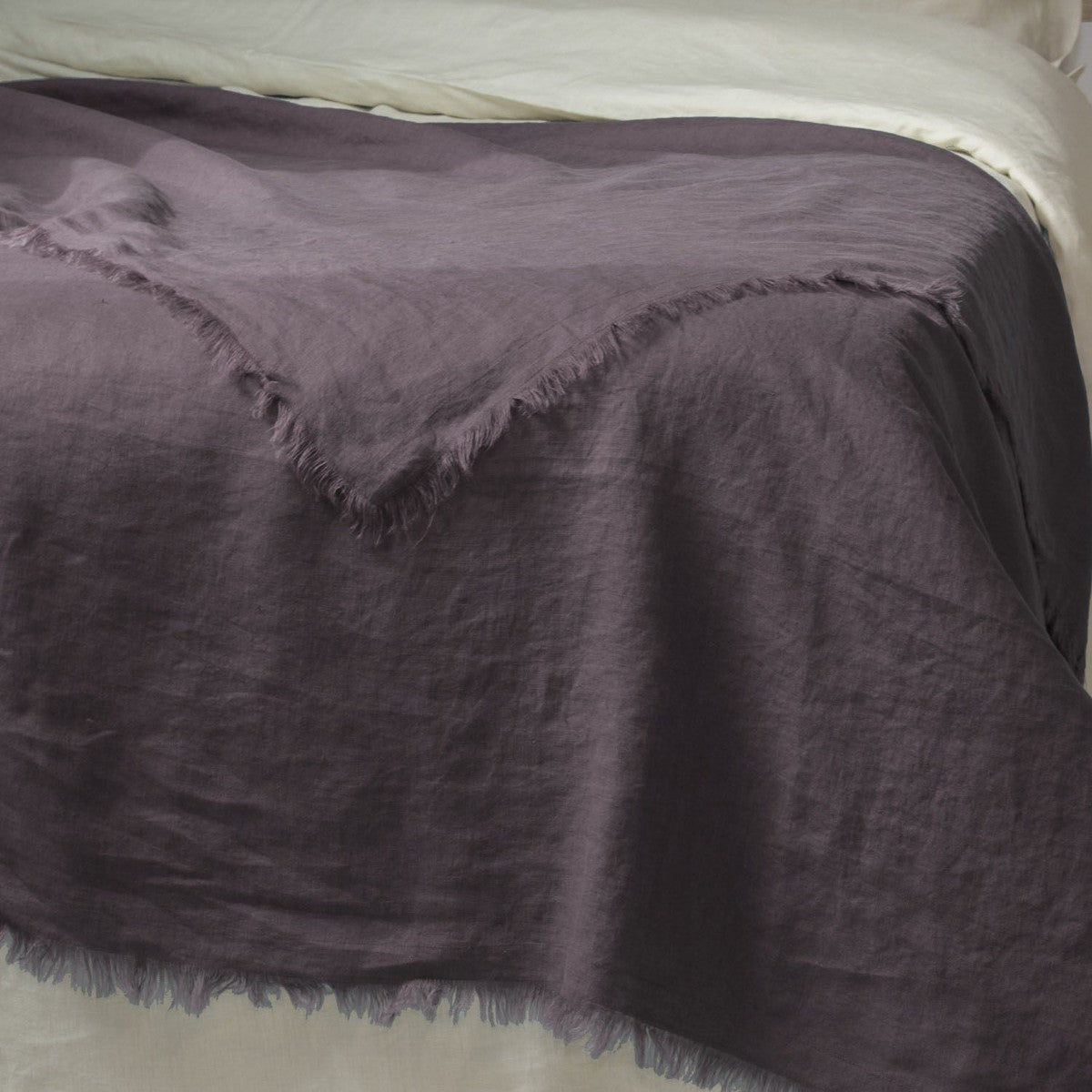 Jeté de lit lin lavé HORTENSE 180x260 - febronie.com