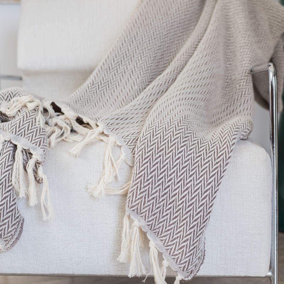 Plaid laine taupe ASPEN