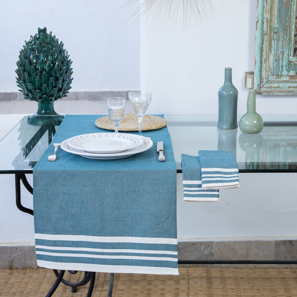 MAHDIA cotton table runner 50x150