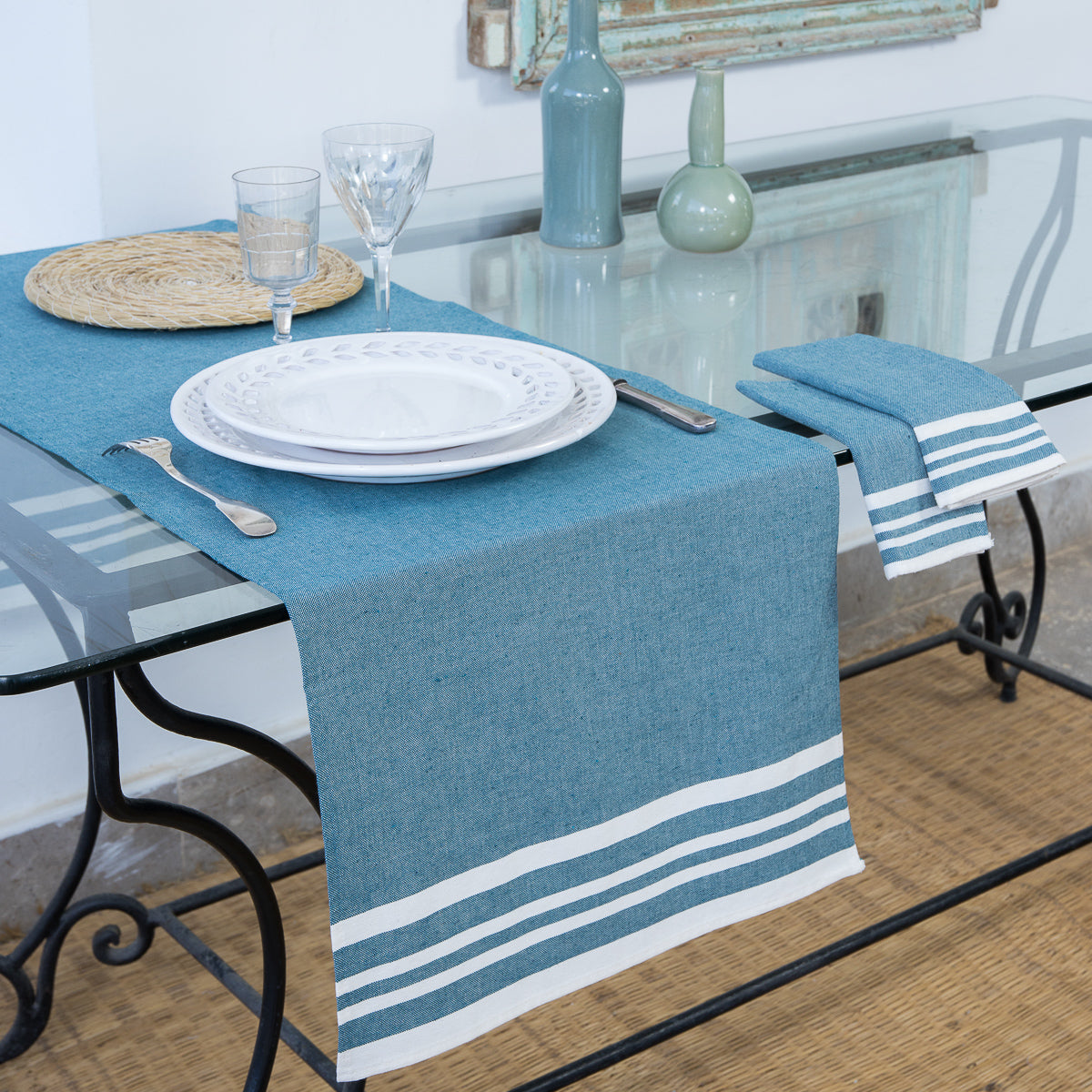 MAHDIA cotton table runner 50x150