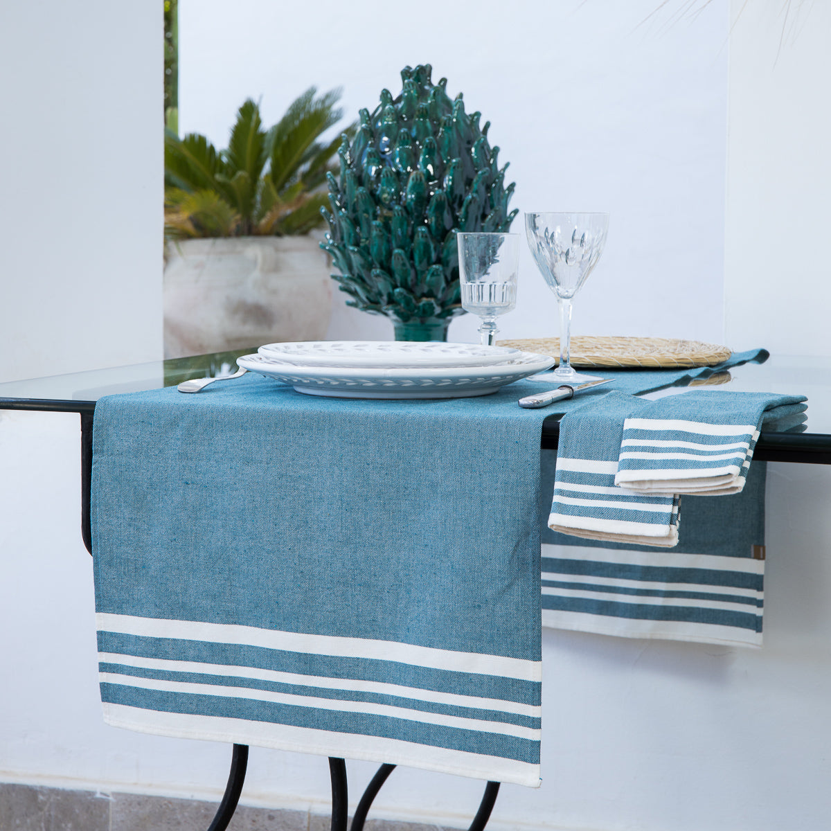 MAHDIA cotton table runner 50x150