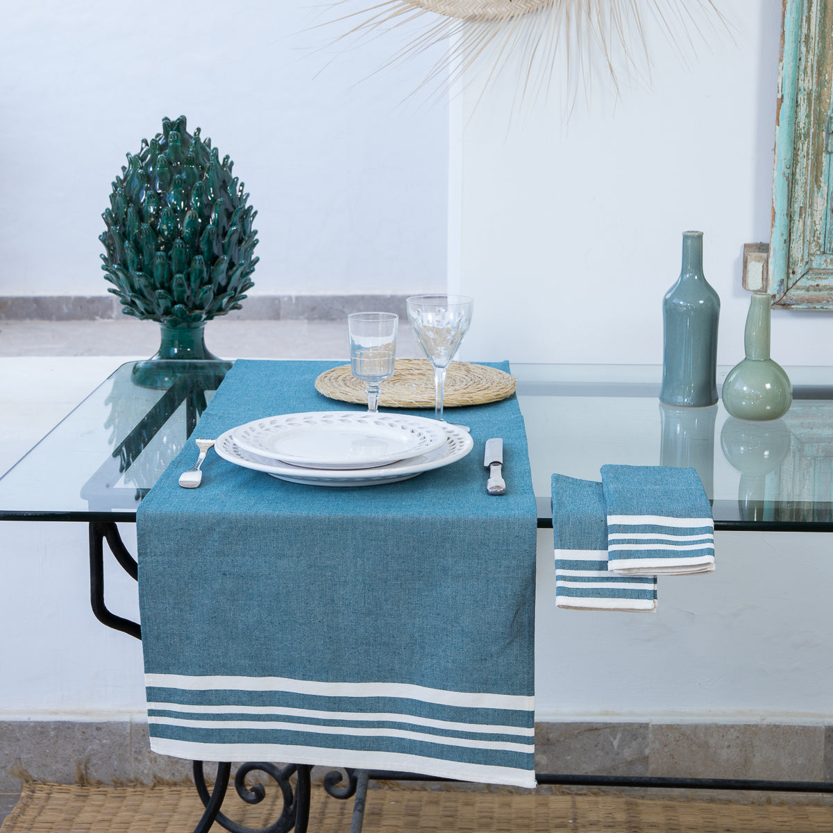 MAHDIA cotton table runner 50x150