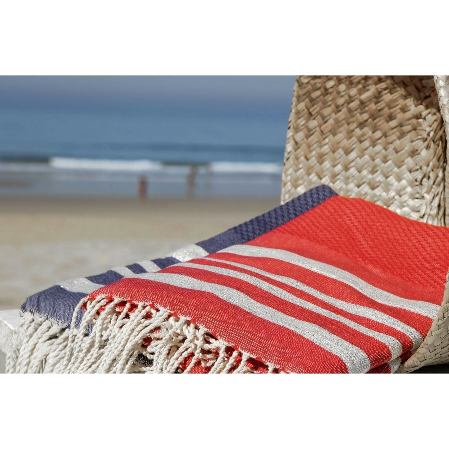 Fouta nid d'abeille coton 100x200 HAMPTONS