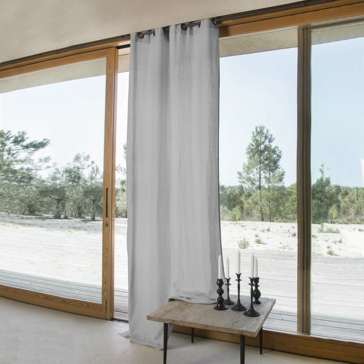 HORTENSE 140x290 washed linen eyelet curtain