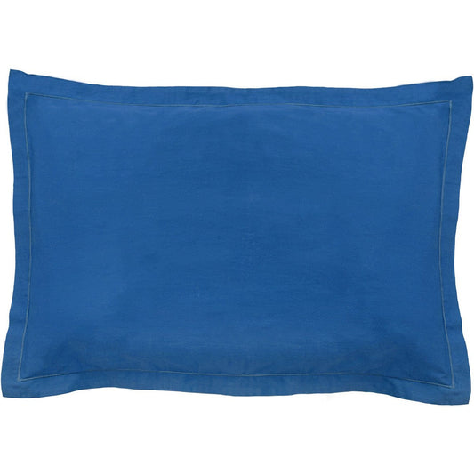 Taie d'oreiller (x1) satin de coton bleu indigo JULIA