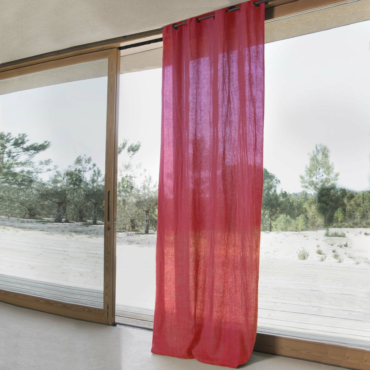 HORTENSE 140x290 washed linen eyelet curtain