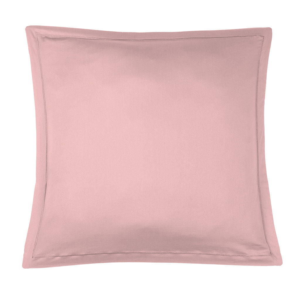 Parure + taies 65x65 satin de coton rose JULIA