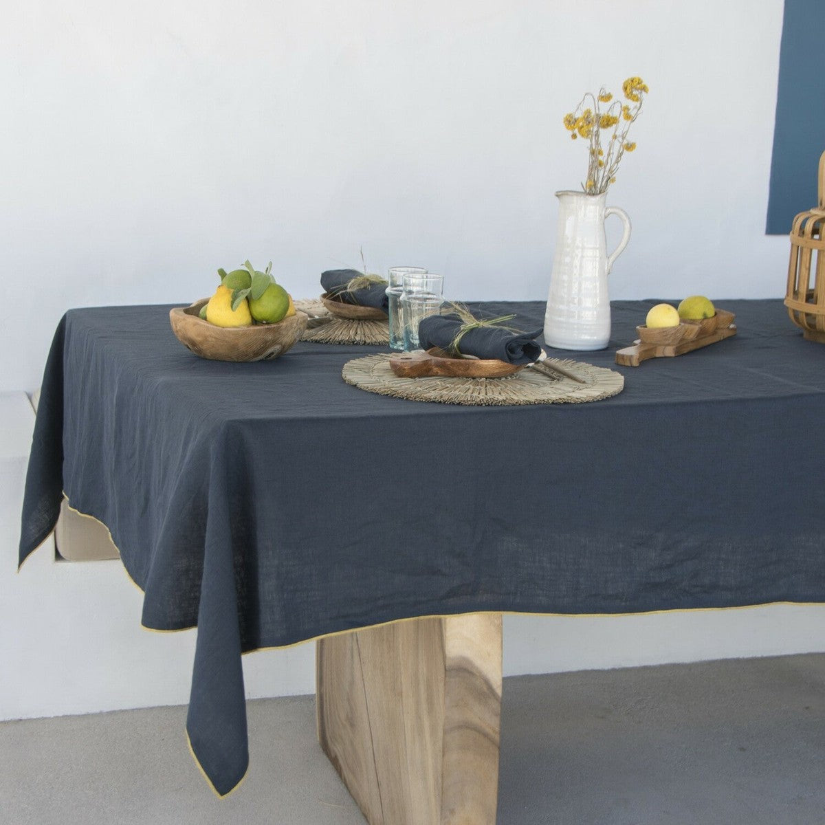 Nappe lin lavé HORTENSE 150x250 - febronie.com
