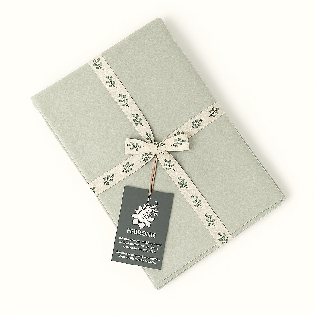 Housse de couette coton bio & lyocell vert céladon GAIA